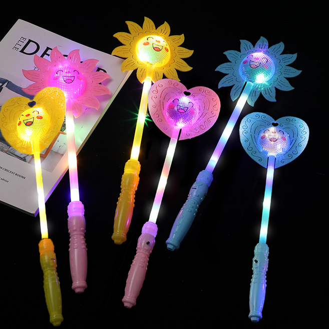 꼬마천사 LED 야광봉 불빛 응원봉, 3개, 하트