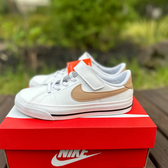 나이키 코트 레거시 PSV 주니어 착화감좋은 클래식 단화 벨크로 아동화 가벼운 찍찍이 데일리 등교화 운동화