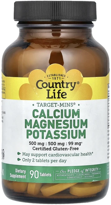 Country Life Target-Mins® 칼슘 마그네슘 칼륨 90정, CountryLifeTargetMins칼슘마그네슘칼륨9, 1개 - 쿠팡