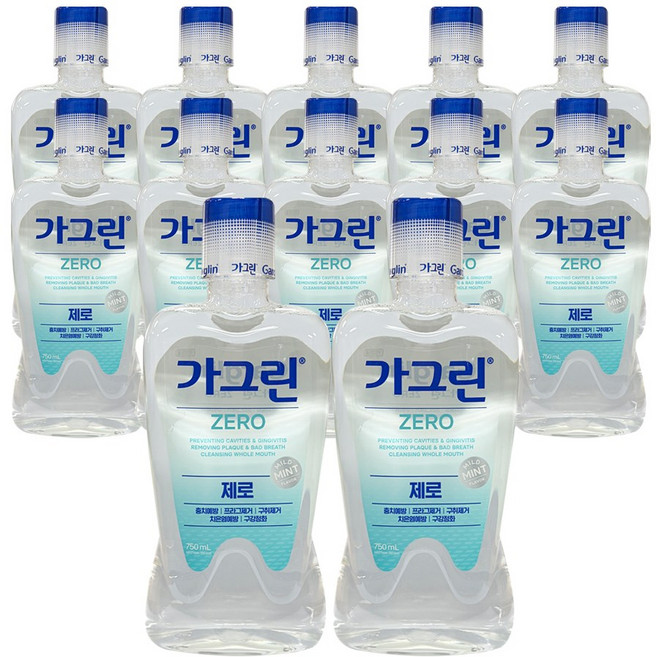 가그린 제로 구강청결제, 750ml, 본품, 12개