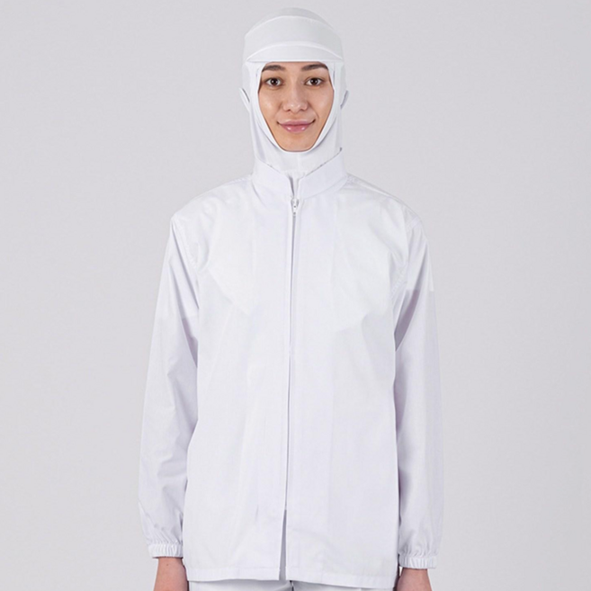 MD-1401 모던위생복 식품위생복 HACCP 공용상의 명혼방 45수 여름, 화이트, 1개