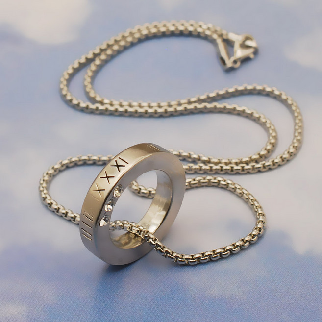 [골드러쉬] N026 링목걸이 링체인 큐빅팬던트 레이어드 여성패션목걸이