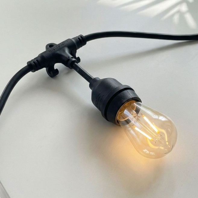 오징어등 10m 20구 줄조명 줄전구 HIPPO LED 방수 소켓, 1개, 흑색