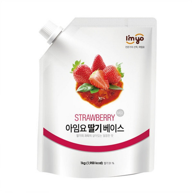 아임요 딸기 베이스 스무디용 잼, 1kg, 4개, 4개