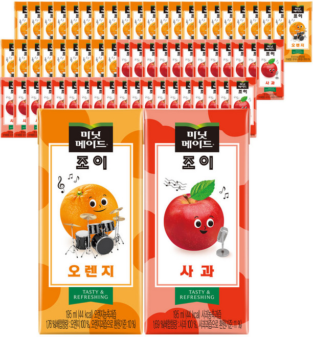 미닛메이드 조이 오렌지+애플, 64개, 195ml