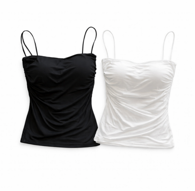 여성 끈나시 캡내장 군살커버 나시탑 2p