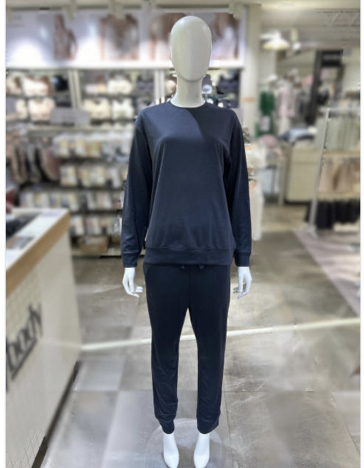 애니바디 남여공용 데일리 라운드 넥라인 9부 라운지 세트 ANLA23876