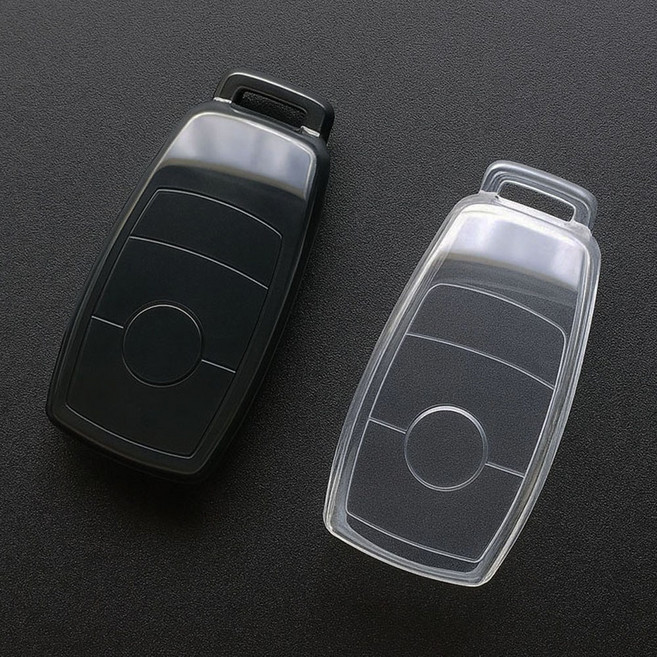 (1+1)라임리빙 벤츠 호환 차키케이스 자동차 키케이스 투명, 클리어 화이트+블랙, 벤츠-01