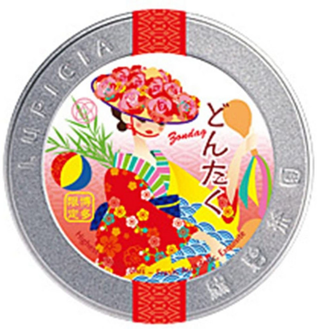 후쿠오카 한정 루피시아 하카타 오리지널 티 50g 한정 라벨 캔 제품 (돈타쿠), 1세트, 1개입