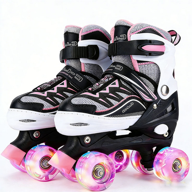 복나이트 조정 냉동 가능한 인라인스 이트 롤러장 신발 인라인 롤러스케이트 롤러브레이드 인라인 스케이트 롤러슈즈, S(31-34), 잉크핑크