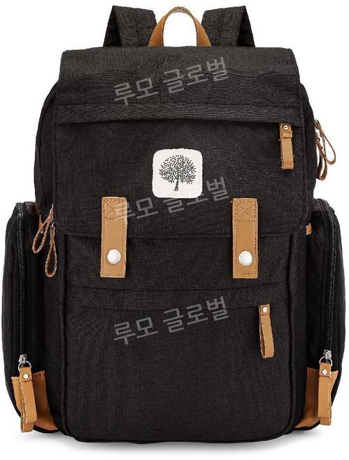 기능성 기저귀 가방 모던 올인원 위한 프리미엄 엄마 아빠 백팩, 검은색