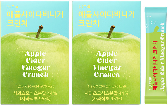 뉴트립 애플 사이다 비니거 크런치, 24g, 2개