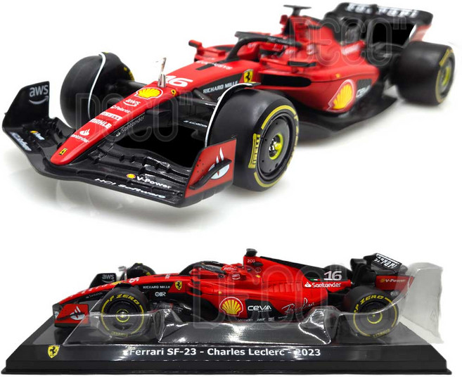 데코앤 1:24 페라리 SF23 샤를 르클레르 NO16 레이싱 하드케이스 미니카 다이캐스트, 24하드(SF23샤를르클레르NO16), 1개