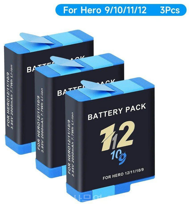 12 11 10 9 용 PALO 2000mAh 카메라 배터리 액세서리 3 가지 방법 고속 충전기 박스 TF 카드 보관함, 03 3pcs battery_01 CHINA, 03 3pcs battery_01 CHINA