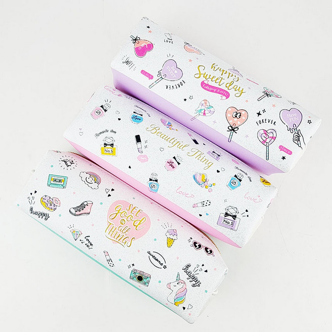 트윙클 봉제 필통 신학기 문구 필기구 학용품 팬시용품 단체, 퍼플