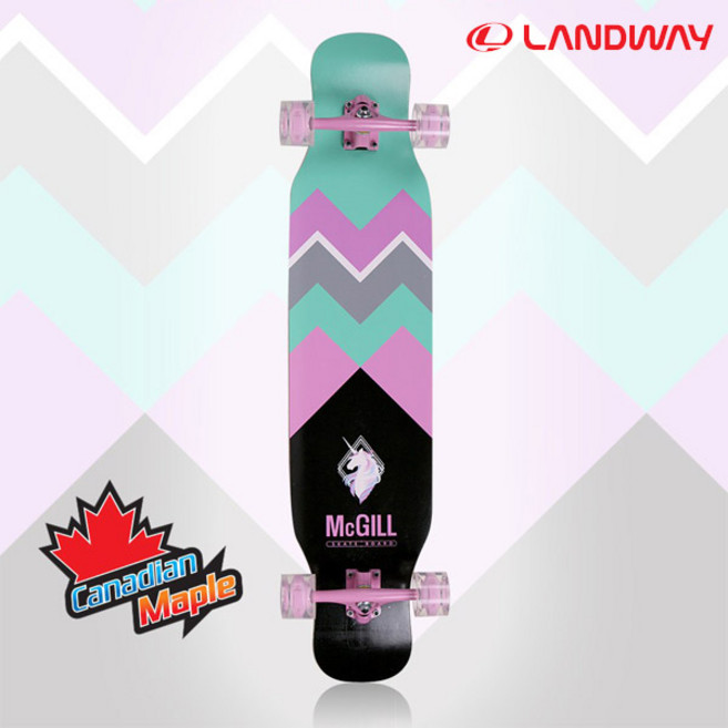 랜드웨이 맥길 유니콘 롱보드 42인치 (LED바퀴), 1개