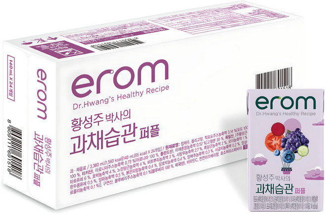 이롬 과채습관 퍼플, 140ml, 24개