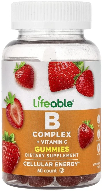 아이허브 B복합체 + 비타민C 구미젤리 딸기 맛 구미젤리 60개, LFB73065, 1개, 60정 - 쿠팡