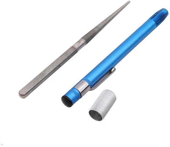칼갈이 기계 전동 숫돌 연마기 다목적 펜 모양 나이프 다이아몬드 도금 탄소강 피쉬 훅 야외 도구 1 개, as picture, 1개