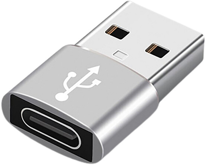 잇곰 스마트IG C 타입 to USB A 고속 변환 젠더, 2cm, 실버, 1개