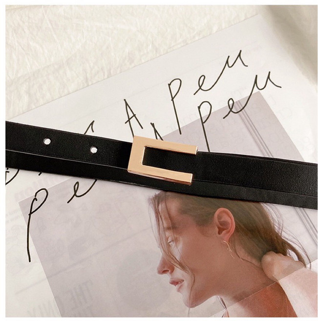 女裝復古百搭細款皮帶