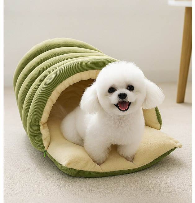 벨토라 반려동물 숨숨집 고양이 강아지 하우스, 1개, 그린