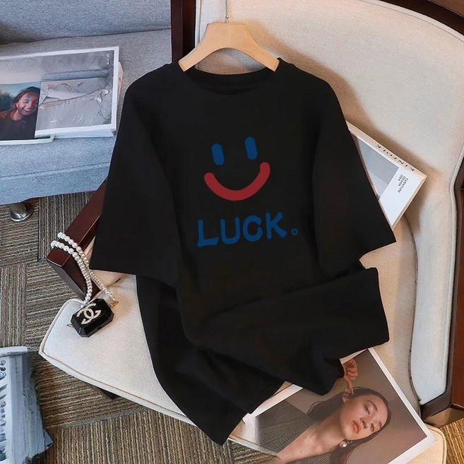 PETITBATH 라운드 반팔 스마일 이모티콘 여성 여름옷