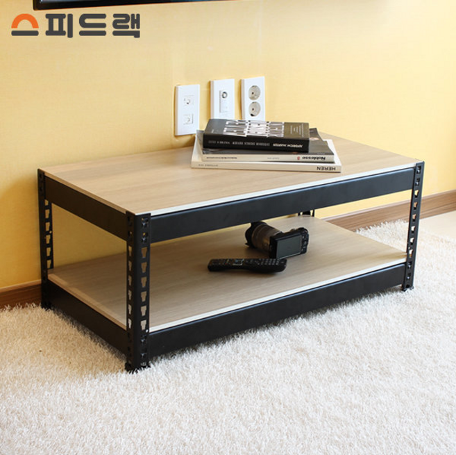 스피드랙 V2 선반 2단 1000 x 300 x 420 미니 테이블 거실장, 블랙(앵글)
