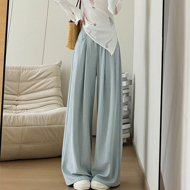 언에스온 시원한 하이웨스트 와이드 롱 팬츠