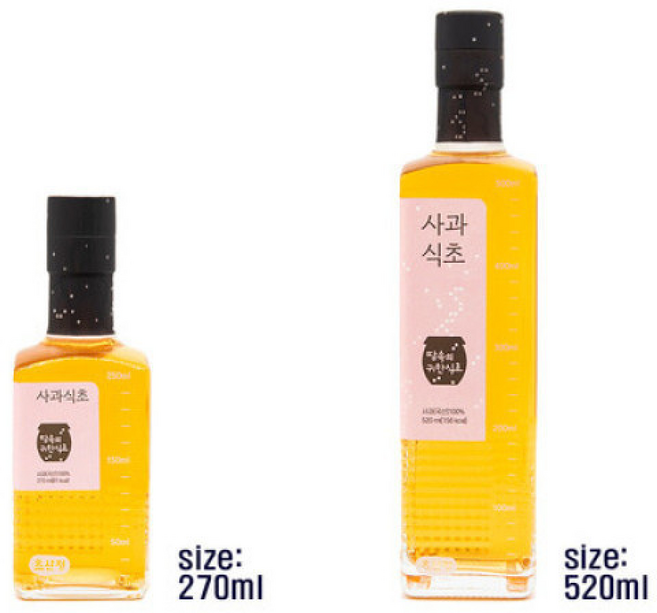 초산정 천연발효 사과식초 사과초모식초, 1개, 270ml