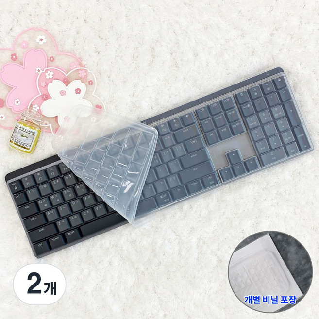 로지텍 MX Mechanical 메카니컬 전용 키스킨 실리콘 키보드덮개 커버, 2개, 투명