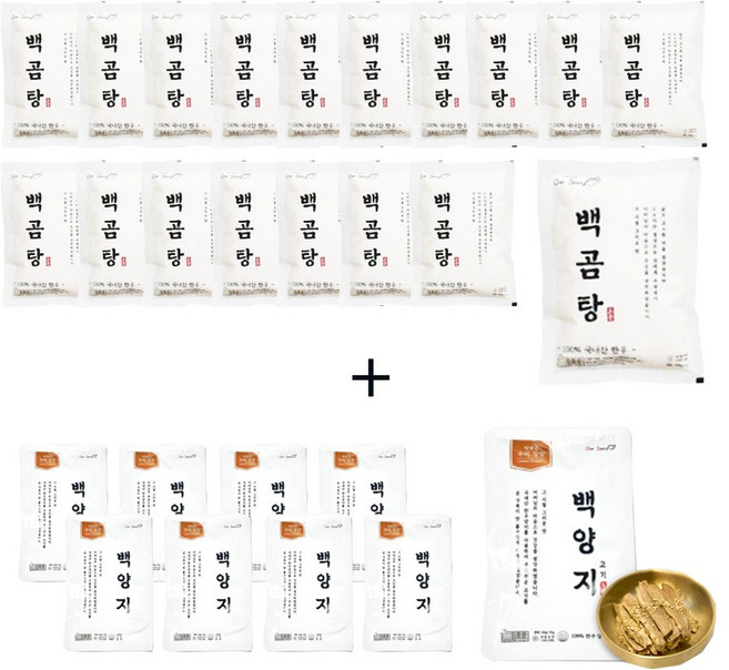 한우 백곰탕 사골 곰국 백곰탕 18팩 + 백양지 9팩, 1세트, 400g