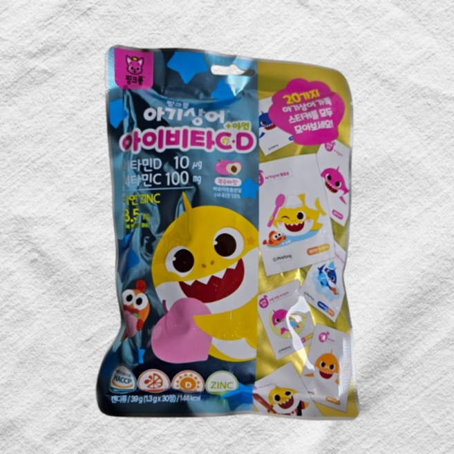 태양생활건강 핑크퐁 아기상어 아이비타 C D 아연 39g, 30정, 2박스