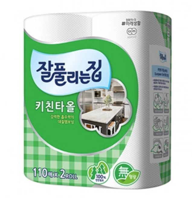 잘풀리는집 키친타올 110매 2롤, 2개입, 1개