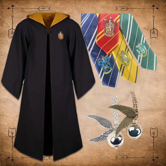 해리포터 망토 +목도리+넥타이+목걸이 세트 의상 교복 옷 코스튬 호그와트 코스프레 할로윈 데이 졸업사진 반티