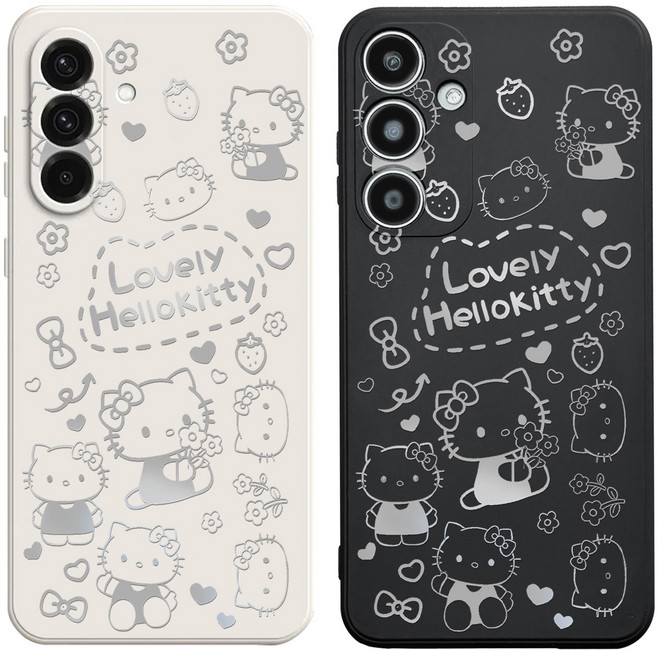 헬로키티 꽃 딸기 일러스트 갤럭시A케이스