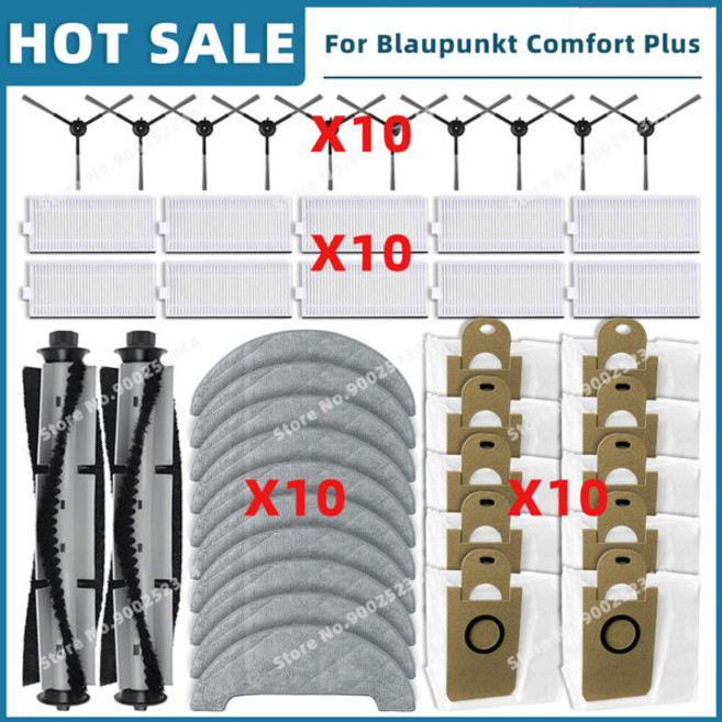 호환 메인 사이드 브러시 헤파 필터 걸레 천 더스트 백 교체 부품 호환 Blaupunkt Bluebot Comfort Plus, [13] Set N, 1개
