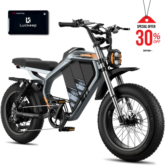 Luckeep 2025 자토바이 삼성배터리 고출력 펫바이크 출퇴근용 M5-Max, 그레이, 알루미늄