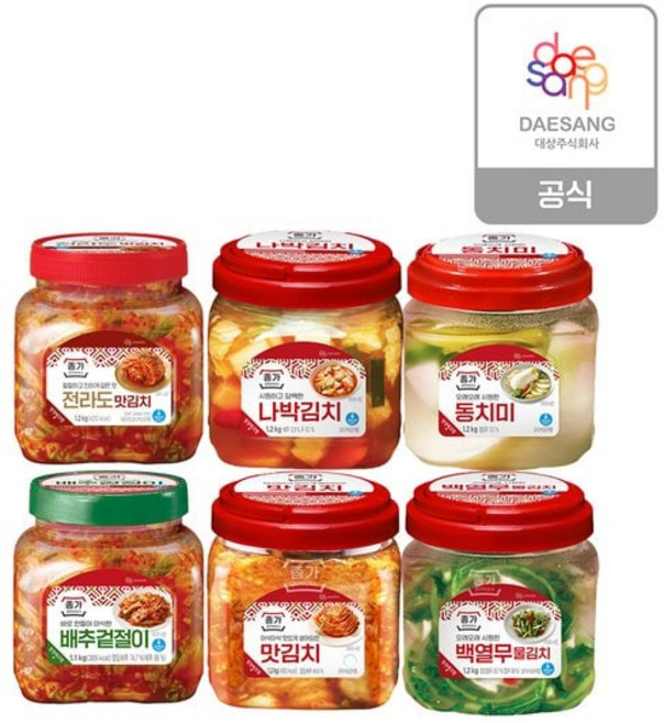 종가집 종가 별미김치1.2kg PET 6종 2개 골라담기 맛/동치미/나박/백열무/배추겉절이/전라도맛, 동치미1.2kg, 동치미1.2kg