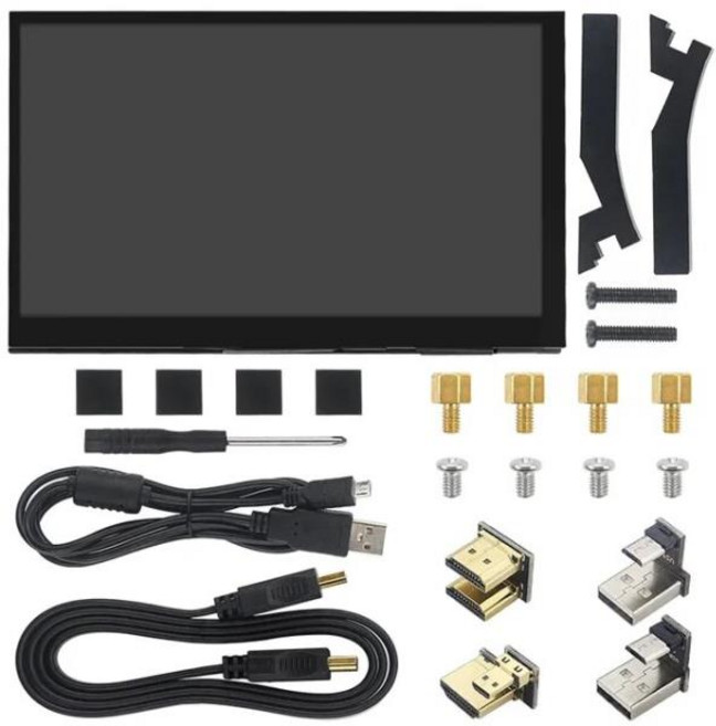 라즈베리 파이 5B 7 인치 IPS 터치 스크린 1024x600 HD LCD 정전식 디스플레이 모니터 RPI 4 3B 젯슨 나노, LCD no Speaker, 1) Without Speaker, 1개
