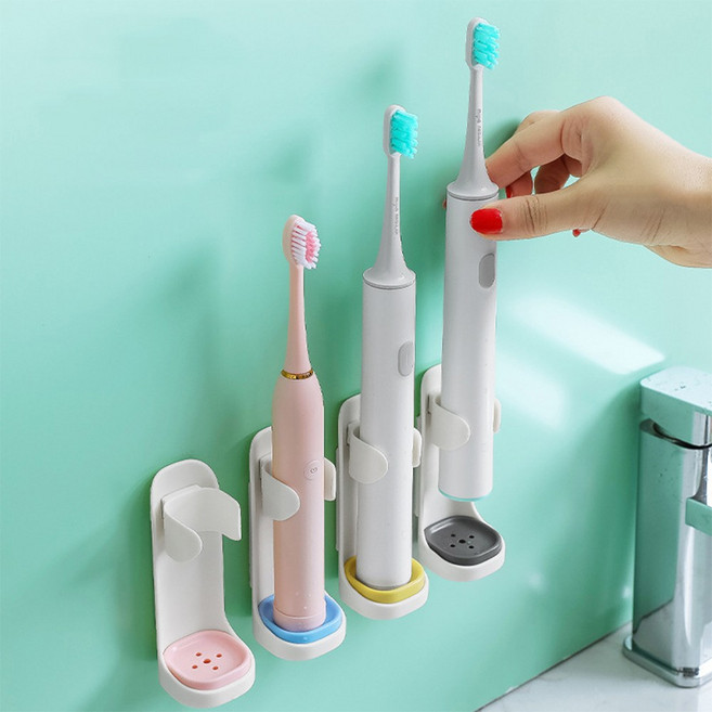 놀자리빙 파스텔 벽부착 물빠짐 전동 칫솔 홀더 거치대 꽂이, 블루, 1개, 전동칫솔거치대(블루)