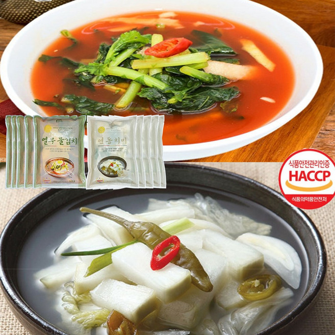[ 동치미 물김치 명인1호] 열우물 연동치미 열무물김치 실속 포장 절찬판매중, 500g, 10개