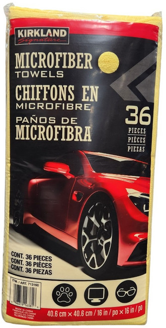 커클랜드 다용도 극세사 타월, 36개, 노란색