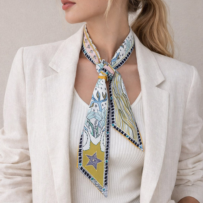 누아 타로 양면 여성 타이 방도 목 스카프