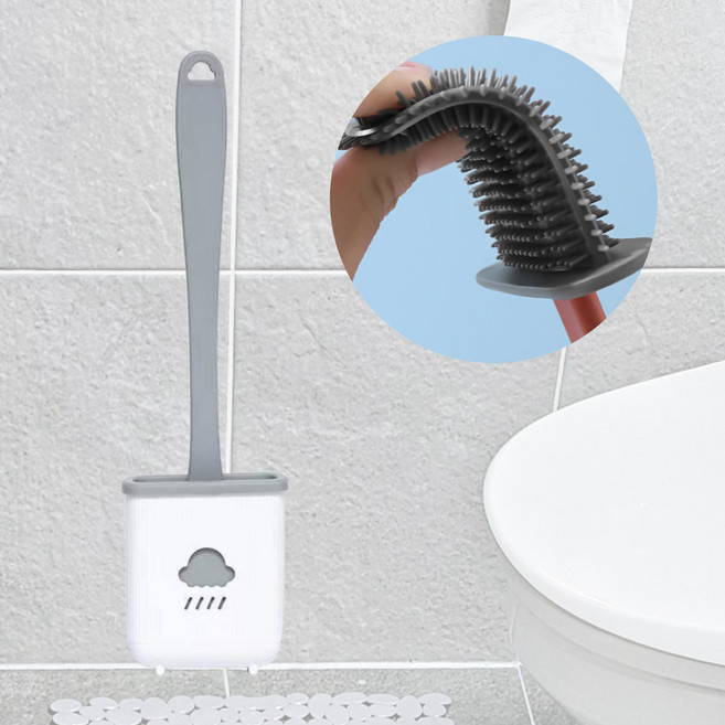 러슈브 화장실 변기솔, 1개, 화이트그레이