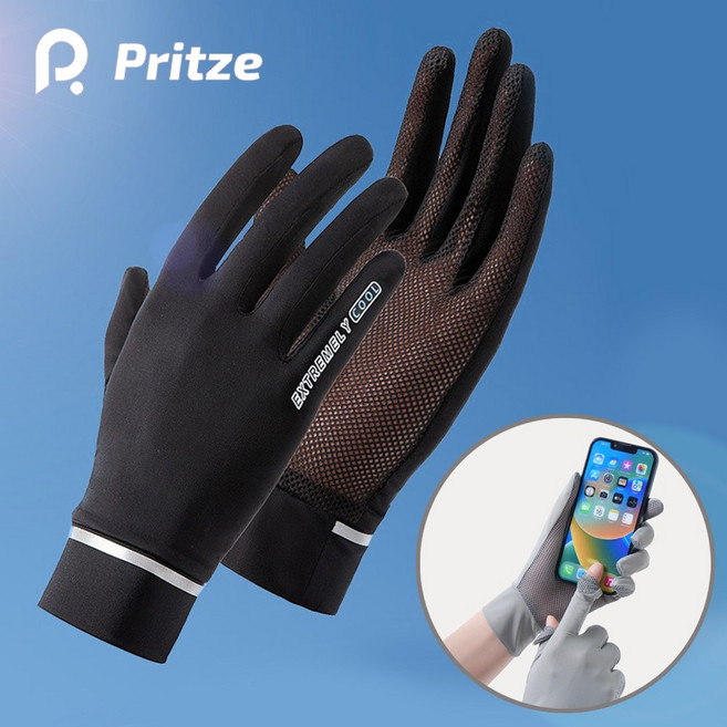 아이스 냉감 운전 햇빛 자외선 차단 등산 여성 논슬립 장갑, 블랙, 매쉬쿨장갑, 1개