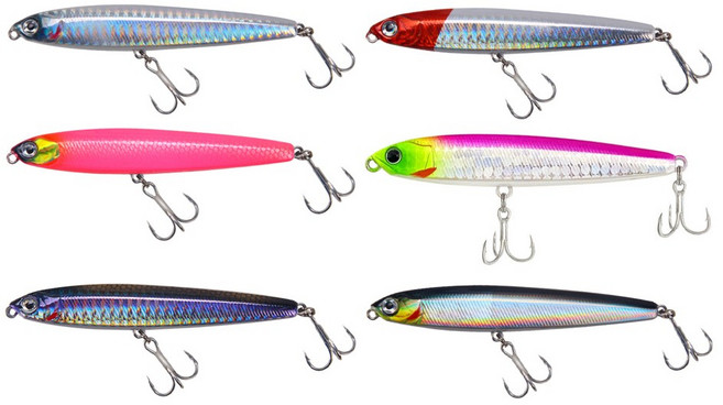 행운을파는낚시 쇼크 미노우 싱킹 로켓미노우 농어 삼치 광어 6p, 24g, 6개, 혼합 색상