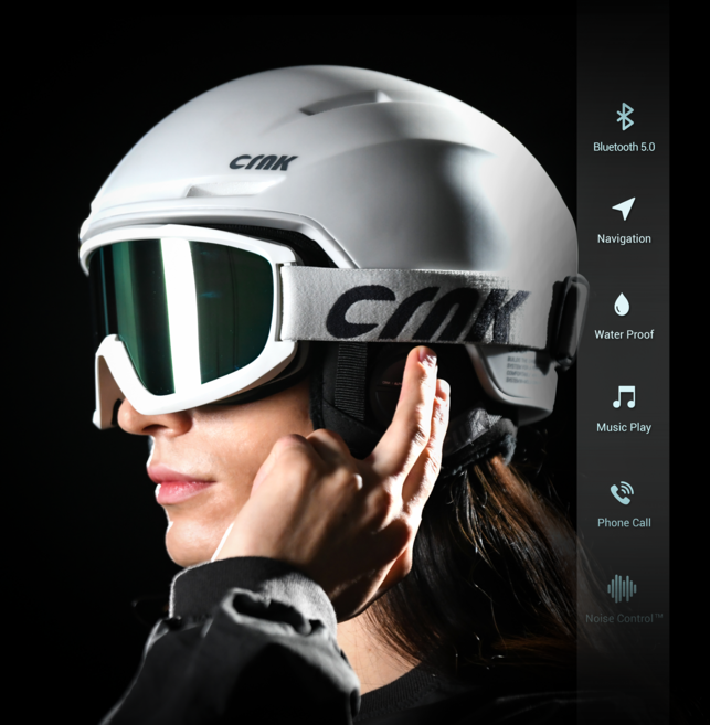 크랭크 스카디알파 스키 스노우보드 스마트 헬멧, White, 1개