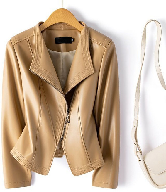 여성 양가죽 자켓 슬림핏 숏점퍼 간절기 집업 점퍼 빅사이즈 라이더 재킷