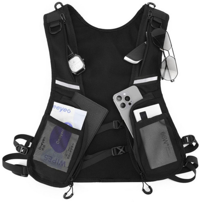 기어엣지 라이더조끼 반사 수납가방, 블랙